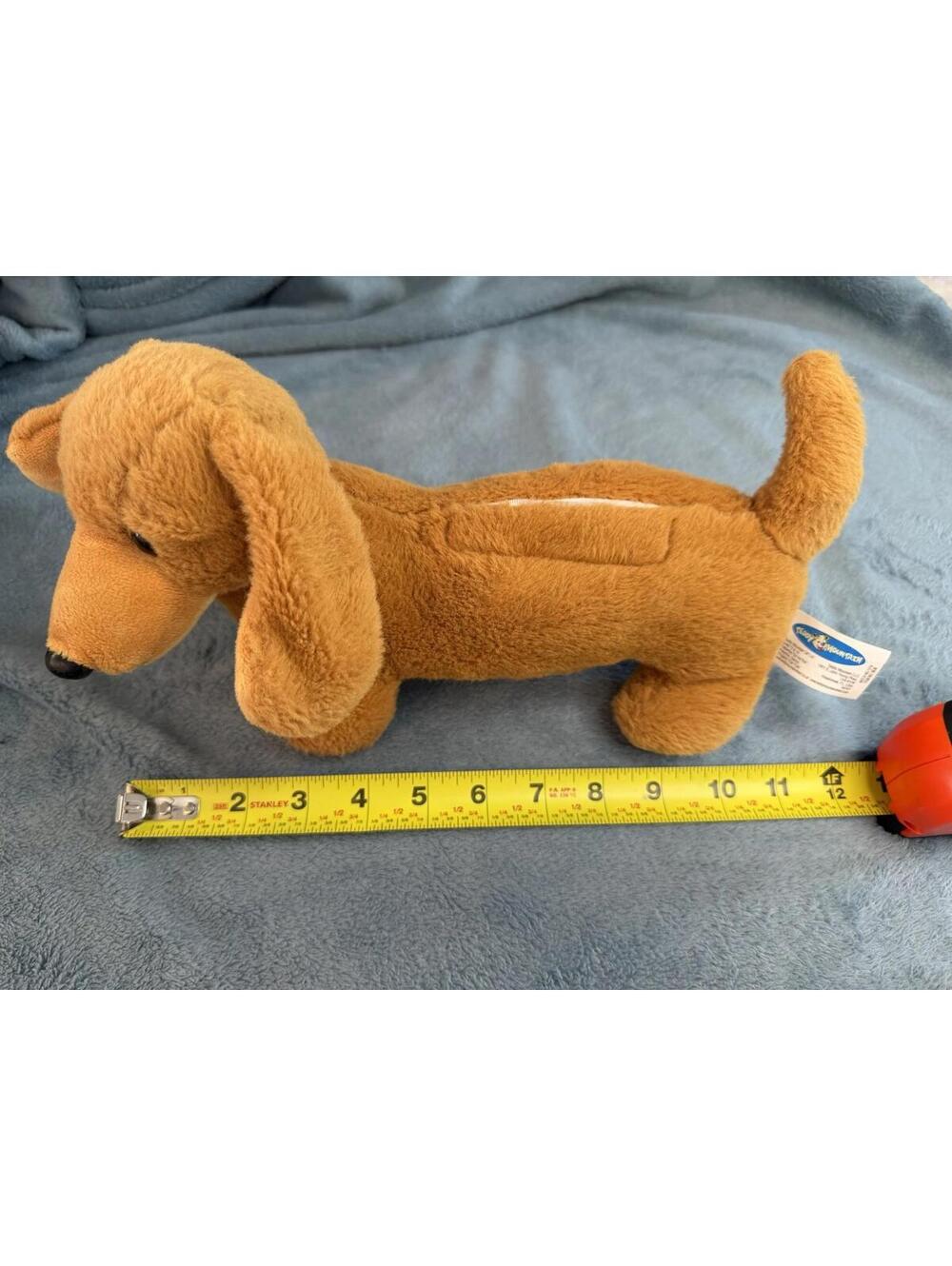 Dachshund Wiener Dog Plush 11โ Brown Stuffed Animal With Secret Pocket Pouch Toy